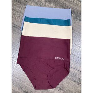 Finetoo Womens Seamless High-Waist Brief Underwear 4-Pack M underwear multicolor